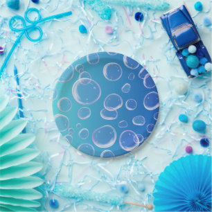 Dreidimensionale farbige Blasen Pappteller