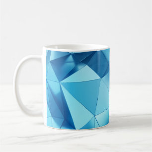 dreidimensionaler geometrischer, metallblauer Hint Kaffeetasse