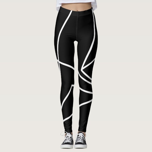 Dreieck B & W Leggings (Vorderseite)