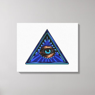 Dreieck blau mit Auge Augen Auge des Vorsehens Leinwanddruck