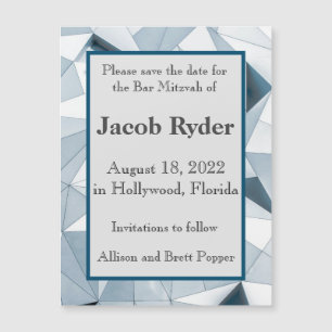 Dreieck-Blues MagnetSave the Date-Karte Magnetkarte