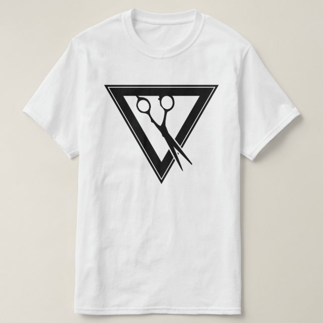 Dreieck der Haarschere T-Shirt (Design vorne)
