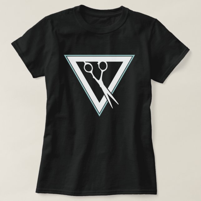 Dreieck der Haarschere T-Shirt (Design vorne)