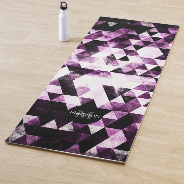 Dreieck Geometrisches, lebhaftes rosa Smoky Monogr Yogamatte (Beispiel)