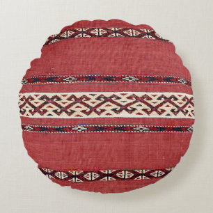 Dreieck Kilim IV Roter Schwarz-weißer Streifen Rundes Kissen