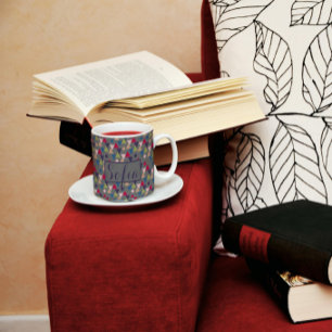 Dreieck-Kreis-Mustername grau Kaffeetasse