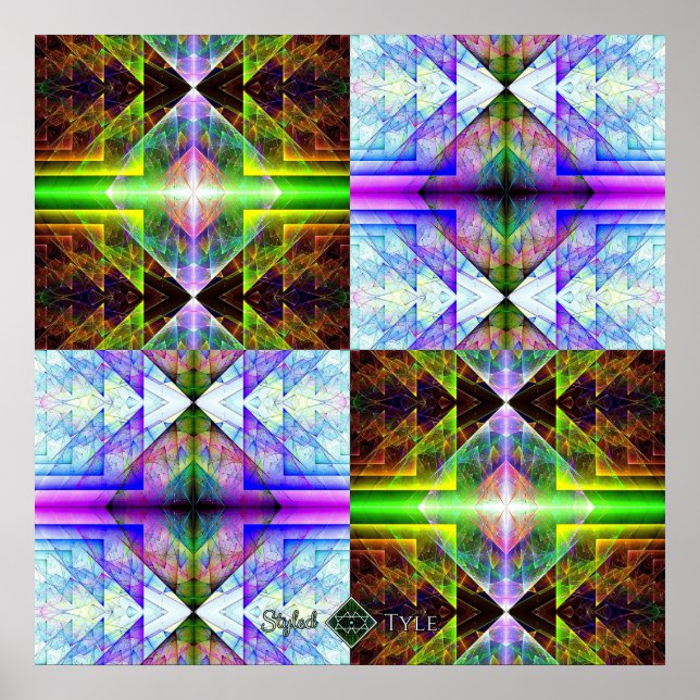 Dreieck-Prisma-Gitter Poster (Vorne)