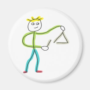 Dreieck spielender Stickman Magnet