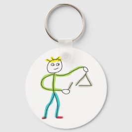 Dreieck spielender Stickman Schlüsselanhänger