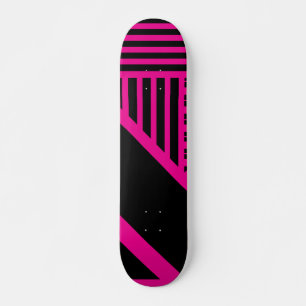 Dreieck Streifen in Magenta und Schwarz Skateboard