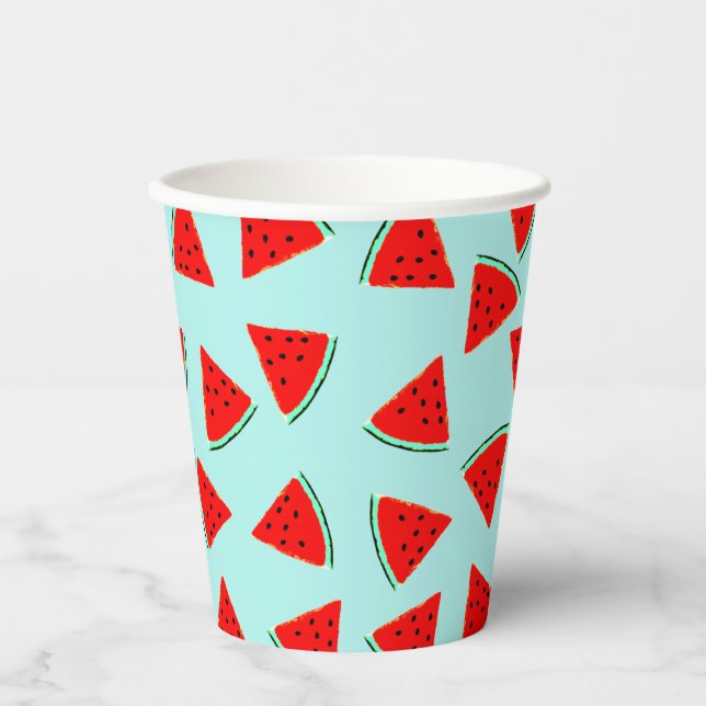 Dreieck-Wassermelonen-Papiertasse Pappbecher (Vorderseite)