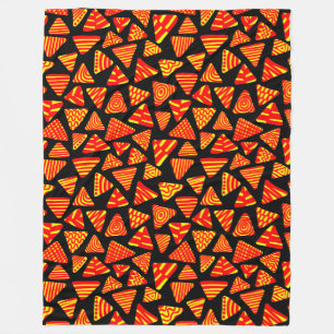 Dreiecke 240121 - Rot und Gelb auf Schwarz Fleecedecke