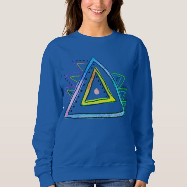Dreiecke Abstrakte Kunst Sweatshirt (Vorderseite)