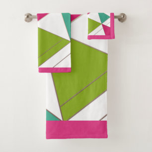Dreiecke abstraktes Druck geometrisch Geometrie Mo Badhandtuch Set
