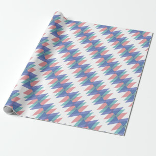 Dreiecke aus Blau und Korallen Geschenkpapier