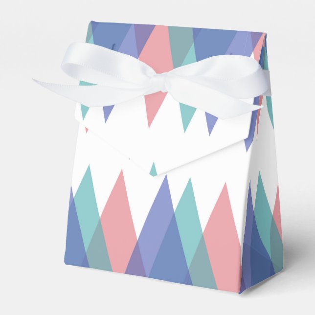 Dreiecke aus Blau und Korallen Geschenkschachtel (Vorderseite)