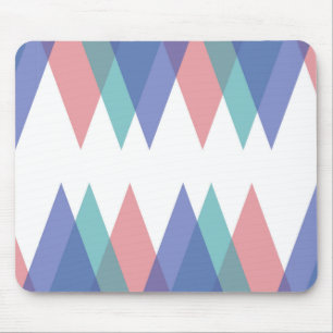 Dreiecke aus Blau und Korallen Mousepad