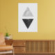 Dreiecke aus schwarzem und weißem Marmor Poster (Living Room 2)