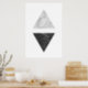 Dreiecke aus schwarzem und weißem Marmor Poster (Kitchen)