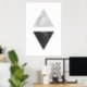 Dreiecke aus schwarzem und weißem Marmor Poster (Home Office)