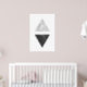 Dreiecke aus schwarzem und weißem Marmor Poster (Nursery 2)