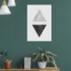 Dreiecke aus schwarzem und weißem Marmor Poster (Living Room 1)