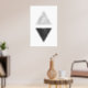 Dreiecke aus schwarzem und weißem Marmor Poster (Living Room 3)