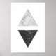 Dreiecke aus schwarzem und weißem Marmor Poster (Vorne)