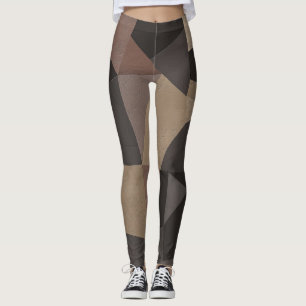 Dreiecke geometrische Druckbraun-Farben Leggings