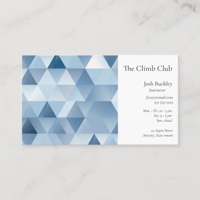 Dreiecke in blau und grau visitenkarte (Vorderseite)