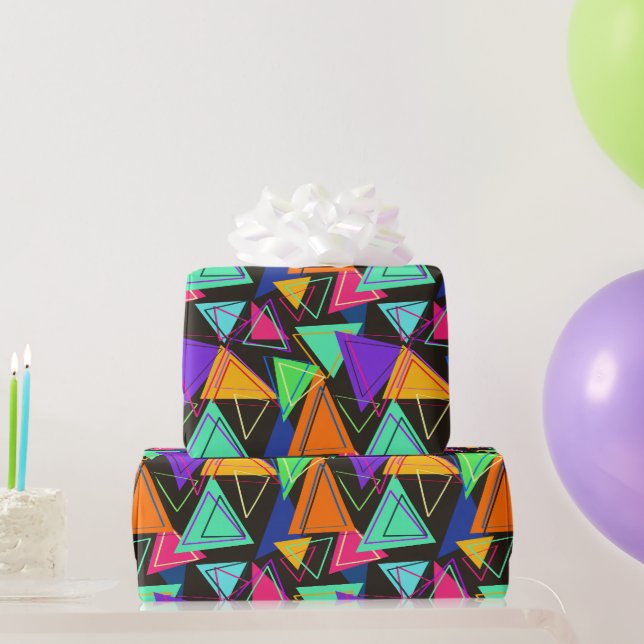 Dreiecke in Farbwrackpapier Geschenkpapier (Partygeschenke)
