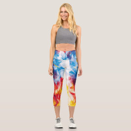 Dreiecke in lebhaften Primärfarben Capri Leggings
