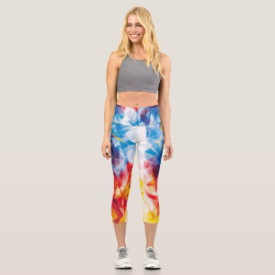 Dreiecke in lebhaften Primärfarben Capri Leggings