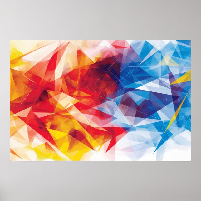 Dreiecke in lebhaften Primärfarben Poster (Vorne)