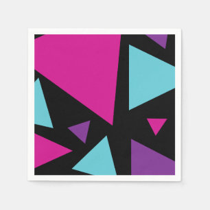 Dreiecke in Rosa, Lila, Blau und Schwarz Serviette