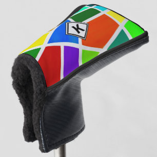 Dreiecke mit den Farben der geometrischen Kunst än Golf Headcover