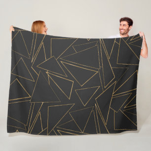 Dreiecke mit Minimalistischen geometrischen Goldr Fleecedecke