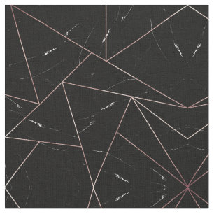 Dreiecke mit schwarzem geometrischem Marmor Gold-K Stoff