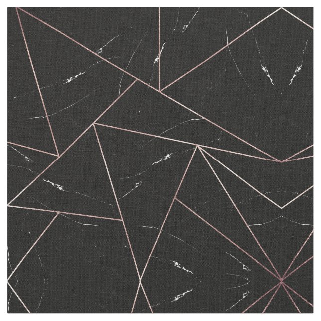 Dreiecke mit schwarzem geometrischem Marmor Gold-K Stoff (Nahaufnahme)