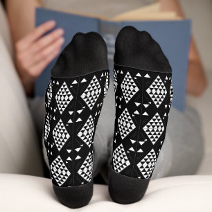 Dreiecke mit weißer Geometrie Socken
