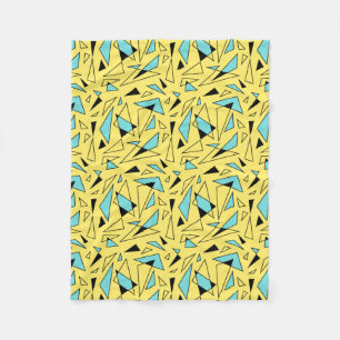 Dreiecke Muster - Gelb und Türkis Fleecedecke