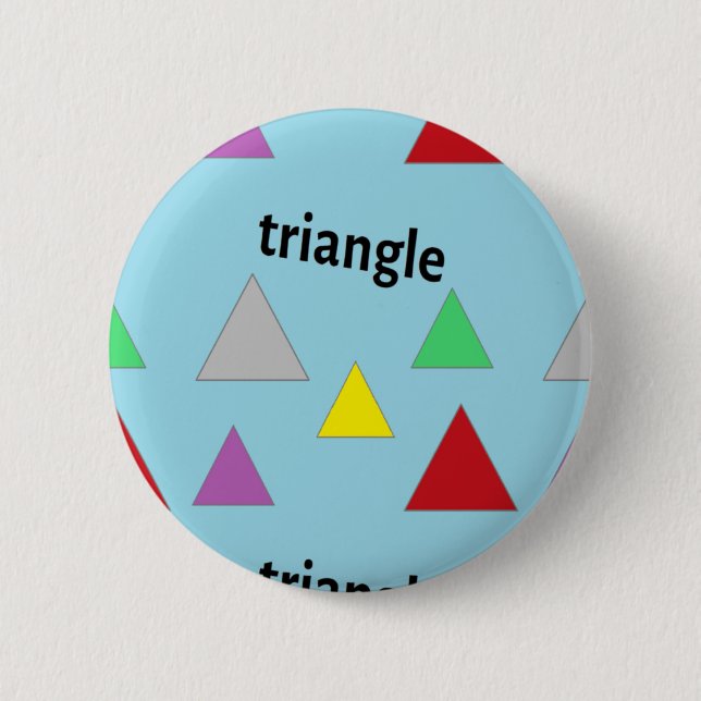 Dreiecke Muster in blau Button (Vorderseite)
