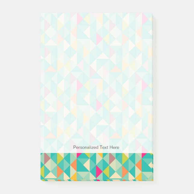 Dreiecke Muster Post-it Klebezettel (Vorderseite)