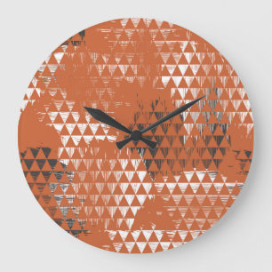 Dreiecke Nahtlos: orangefarbener Hintergrund Große Wanduhr