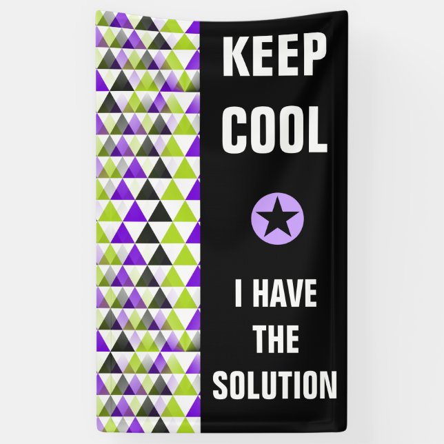 Dreiecke nahtlose Muster - grün schwarz violett Banner (Vertikal)