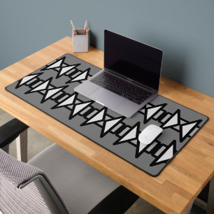 Dreiecke & Rechtecke, Modern Grau & Schwarz, Vs 2 Schreibtischunterlage