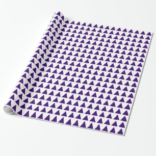 Dreiecke - Tief Lila in Weiß Geschenkpapier