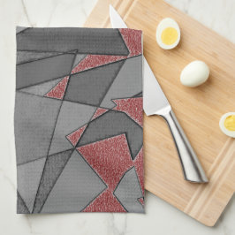 Dreieckige raue Ausschnitte über rotem Hintergrund Geschirrtuch