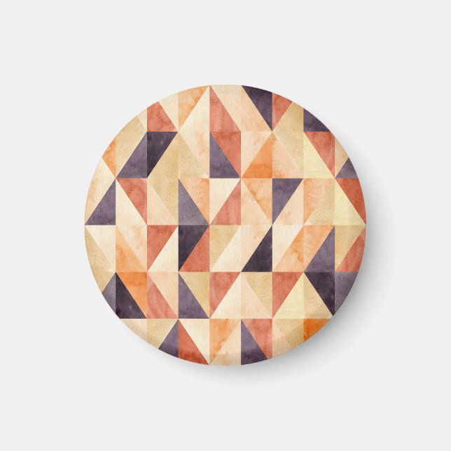 Dreieckiges Mosaik Wasserfarbe Erdgeschoss Muster Magnet (Vorne)