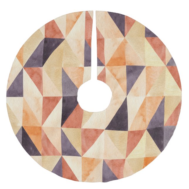 Dreieckiges Mosaik Wasserfarbe Erdgeschoss Muster Polyester Weihnachtsbaumdecke (Vorderseite)